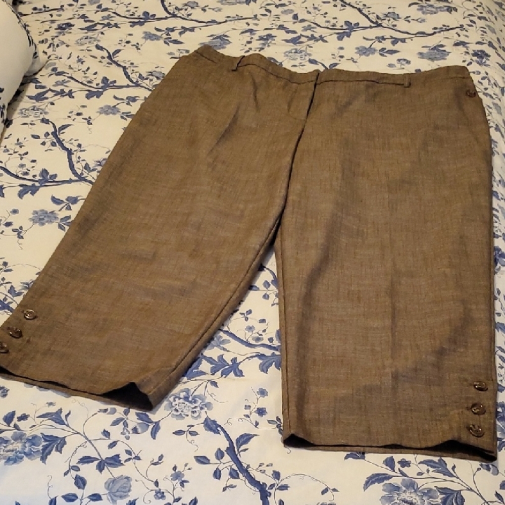 CURATED BY RUA'H KIBRIYA: Brown Capris With Button Detail EUC